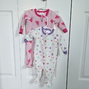Butterfly and Heart Print Kids One Piece Set